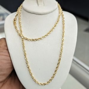 10kt Real Gold Rope Chain 3mm 22 inches